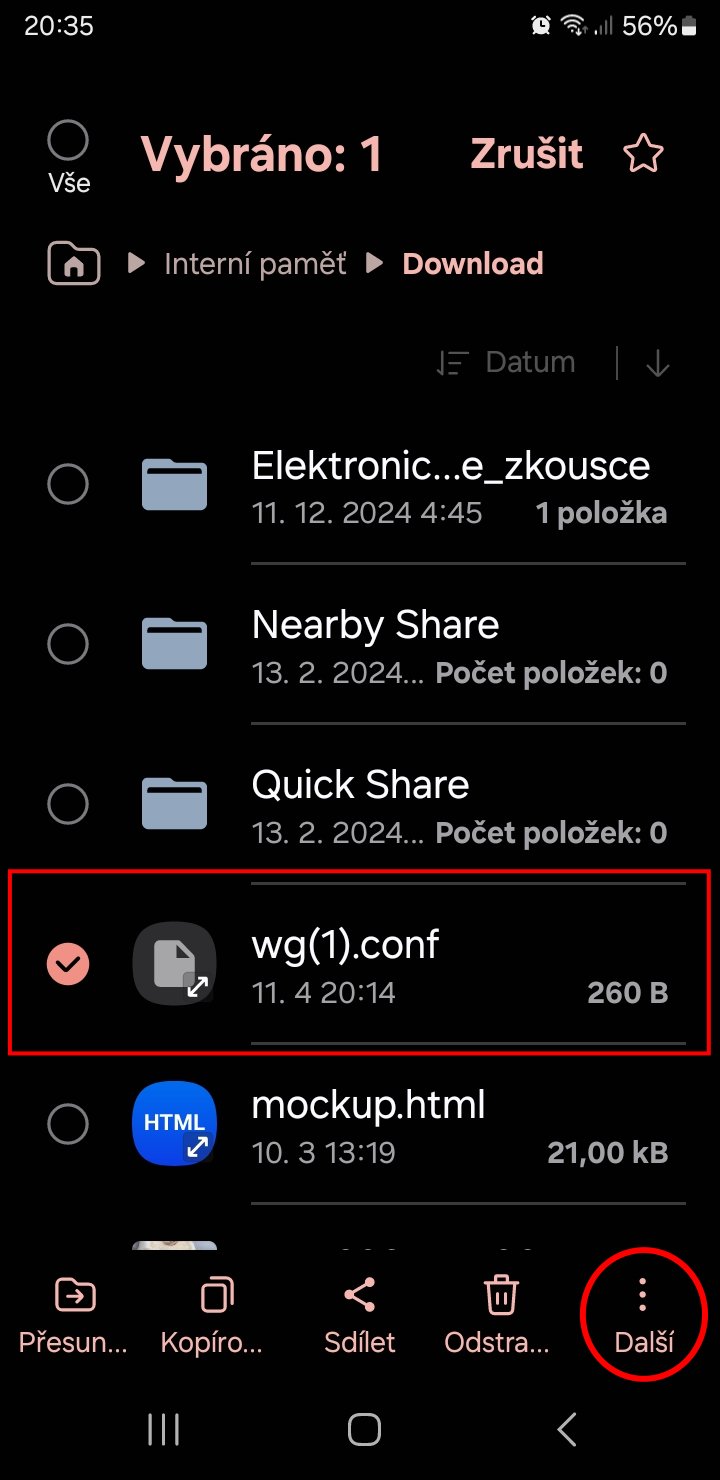 Přejmenovat soubor v průzkumníku souborů 'Moje soubory'